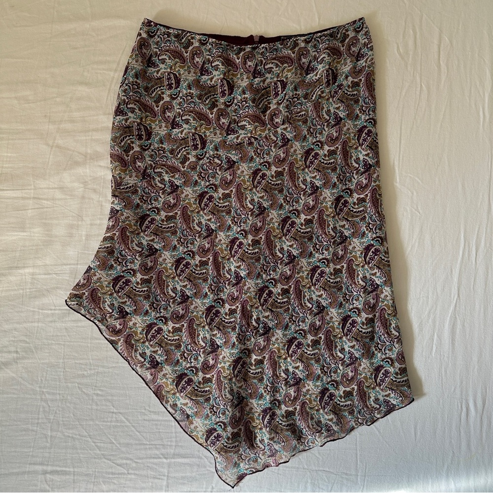 My Michelle paisley print asymmetrical skirt